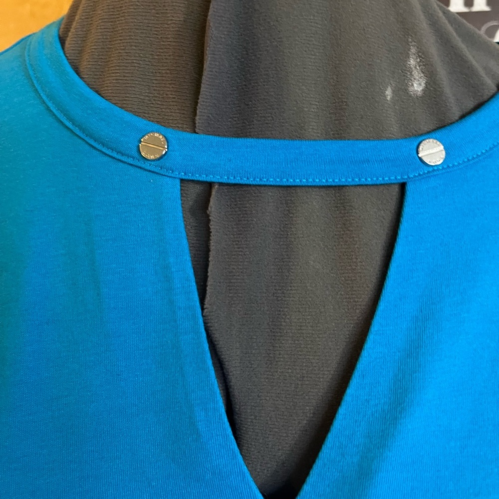 Blue Women's Top with Silver Accents